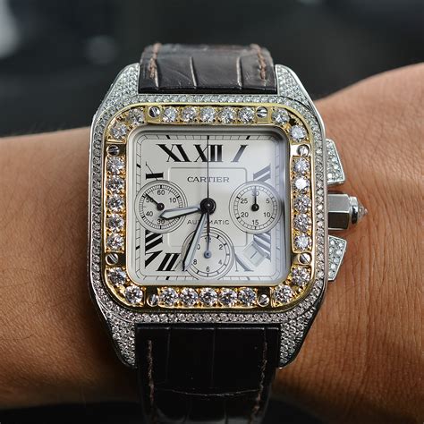 cartier santos 100 xl chrono replica|cartier santos watch price list.